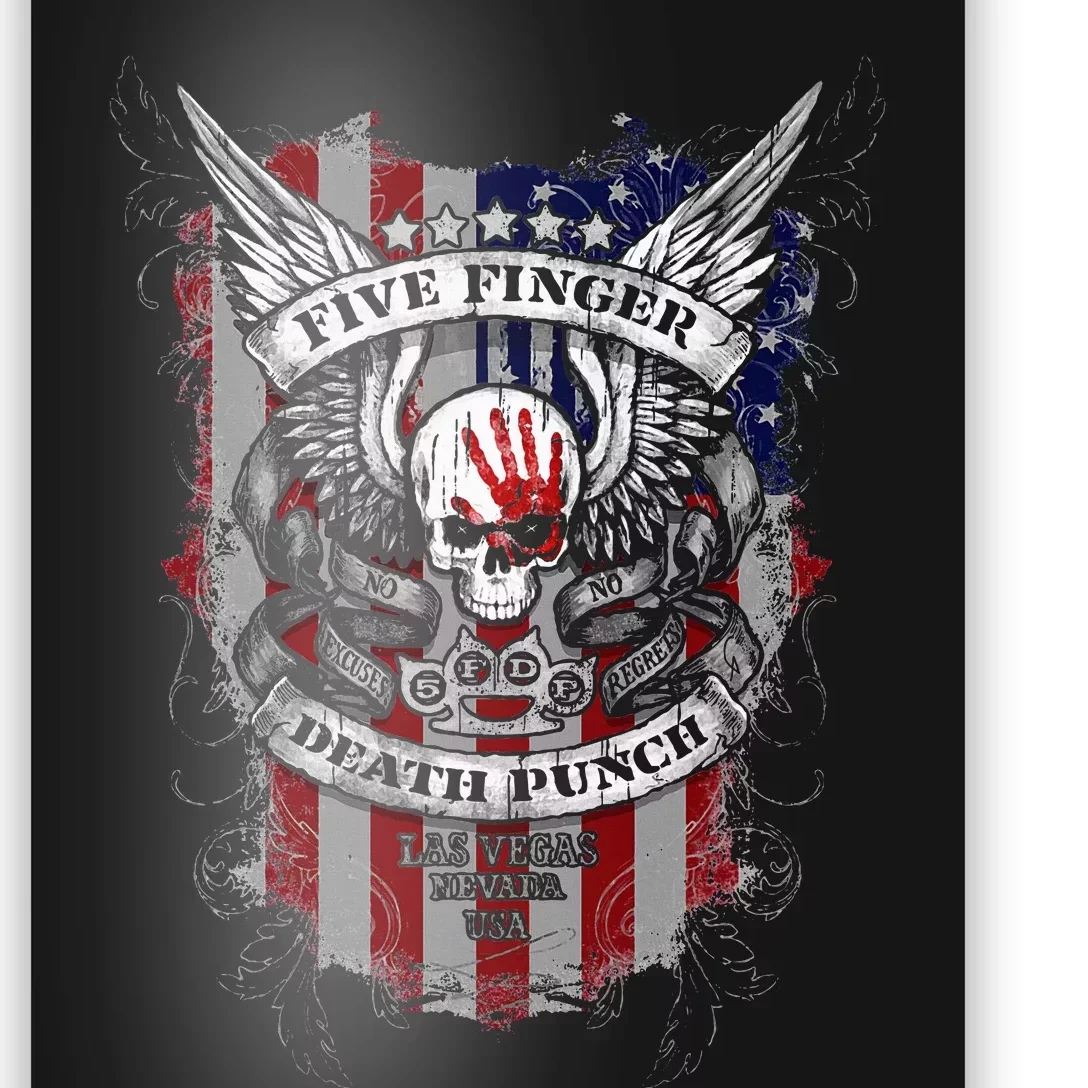 5fdp No Regrets Stars & Stripes American Flag Poster