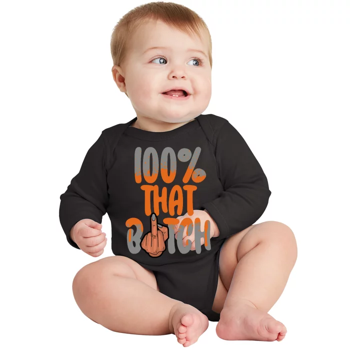 5 Olive Army Solar Orange Baby Long Sleeve Bodysuit