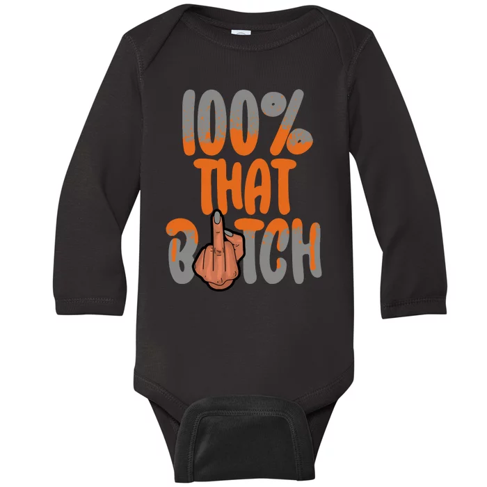 5 Olive Army Solar Orange Baby Long Sleeve Bodysuit