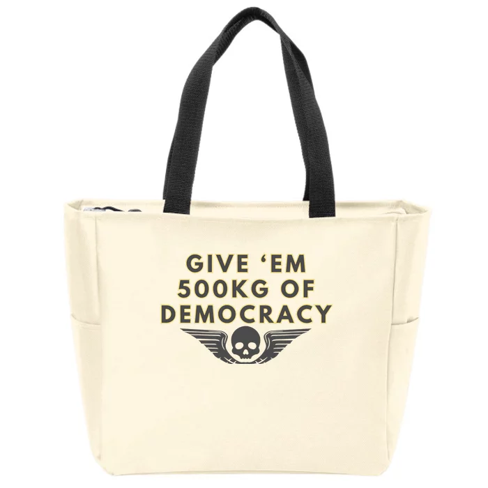 500kg Of Democracy Divers 2 Funny Game Zip Tote Bag