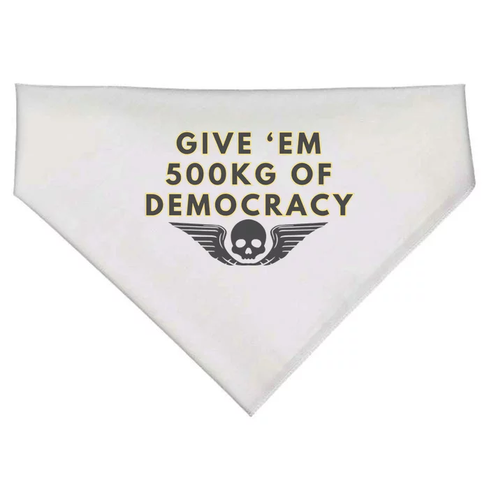 500kg Of Democracy Divers 2 Funny Game USA-Made Doggie Bandana