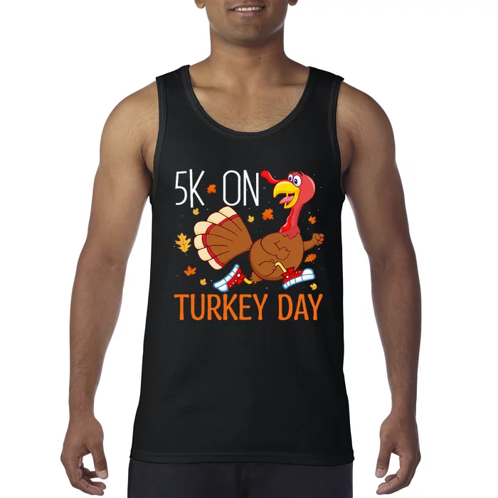 5k On Turkey Day Race Thanksgiving Tank Top