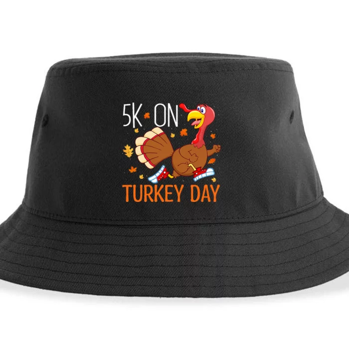 5K On Turkey Day Race Thanksgiving For Turkey Trot Runners Sustainable Bucket Hat