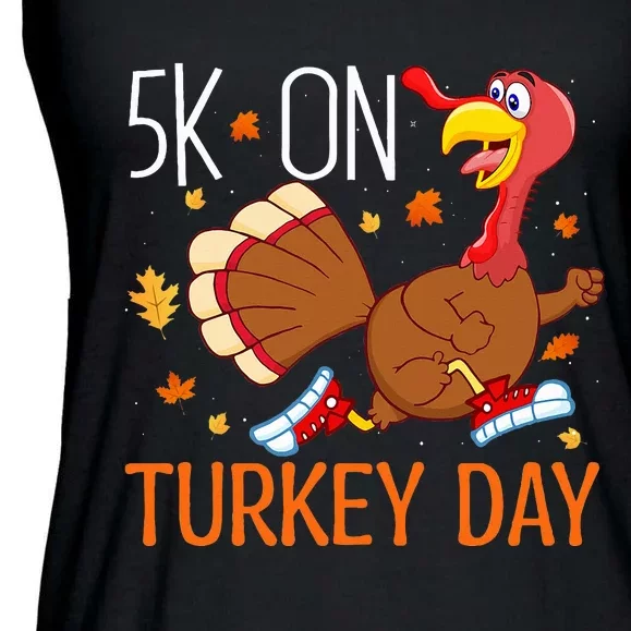 5K On Turkey Day Race Thanksgiving For Turkey Trot Runners Ladies Essential Flowy Tank