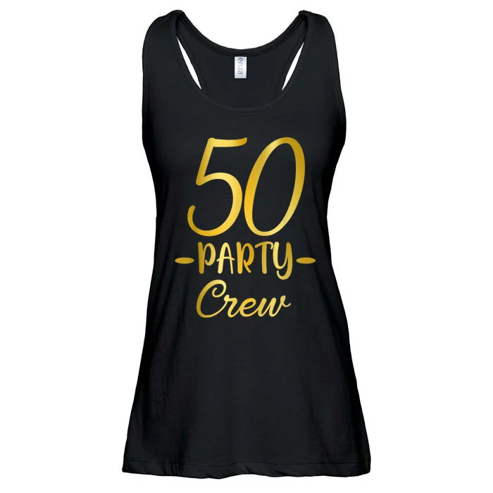 50 Party Crew 50th Birthday Group Friends Drinking Beers Ladies Essential Flowy Tank