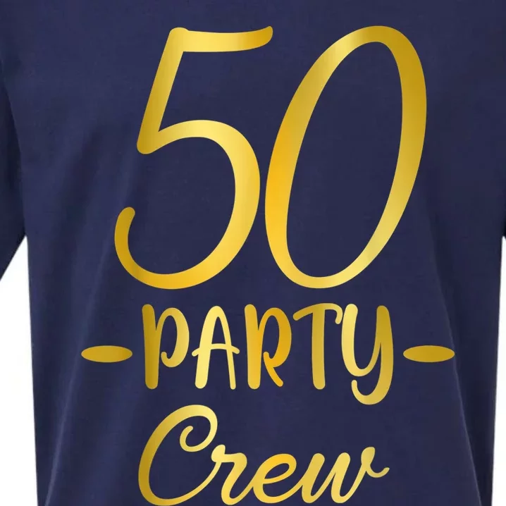 50 Party Crew 50th Birthday Group Friends Drinking Beers Sueded Cloud Jersey T-Shirt