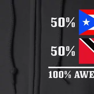 50 Puerto Rico 50 Trinidad & Tobago Puerto Rican Flag Full Zip Hoodie