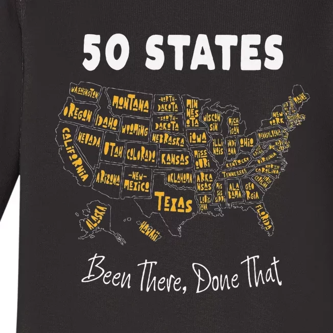 50 States Been There Done That Souvenir Baby Long Sleeve Bodysuit