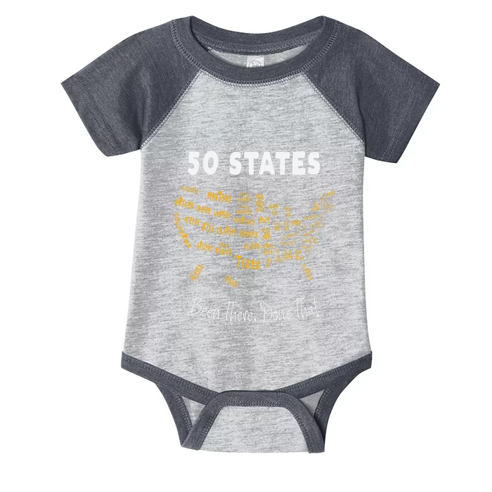 50 States Been There Done That Souvenir Infant Baby Jersey Bodysuit