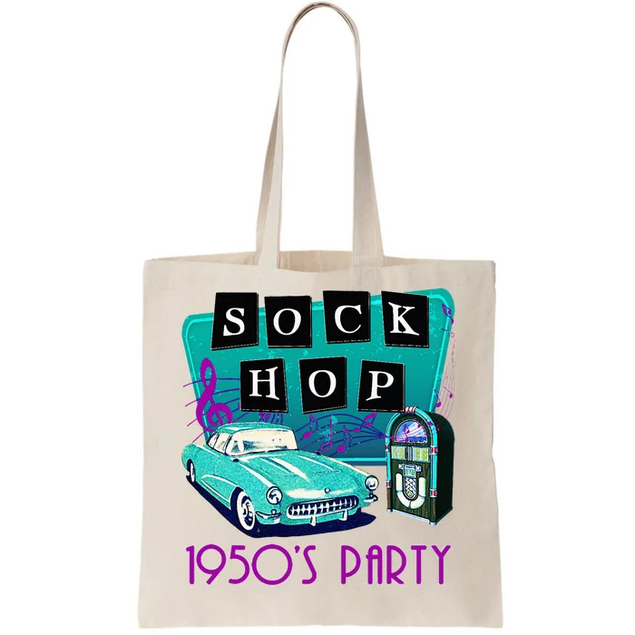 50s Sock Hop Themed Party Costume Retro 1950s Rockabilly Tote Bag