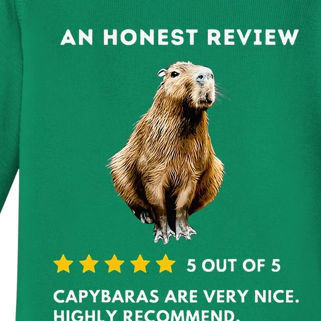 5 Star Review Capybara Baby Long Sleeve Bodysuit