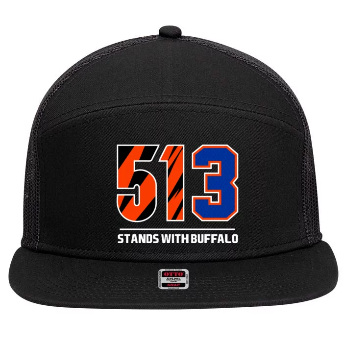 513 Stands With Buffalo 7 Panel Mesh Trucker Snapback Hat