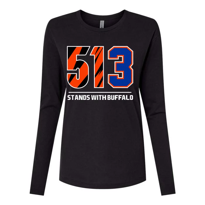 513 Stands With Buffalo Womens Cotton Relaxed Long Sleeve T-Shirt