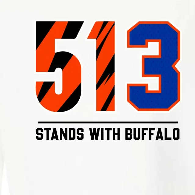 513 Stands With Buffalo Love For 3 Pray For Damar Cropped Pullover Crew