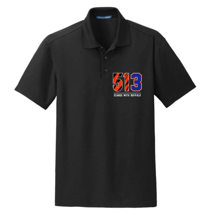 513 Stands With Buffalo Gift Dry Zone Grid Performance Polo