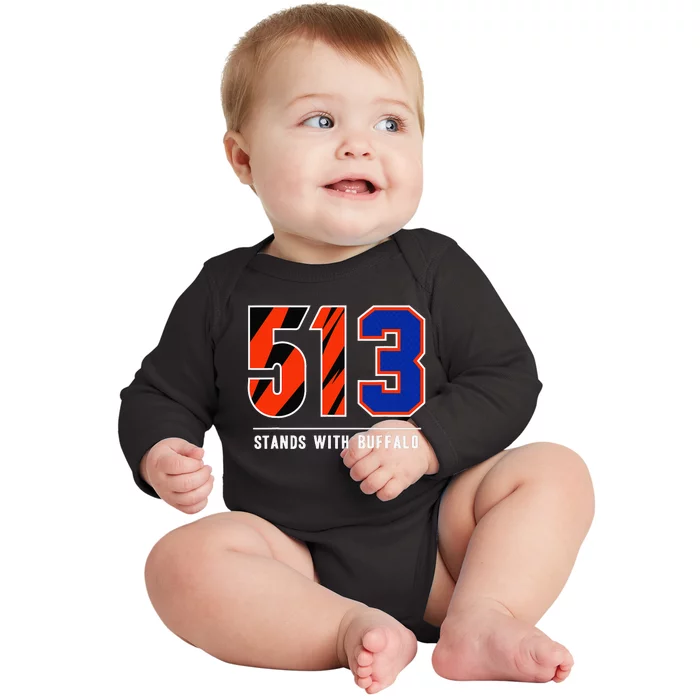 513 Stands With Buffalo Gift Baby Long Sleeve Bodysuit