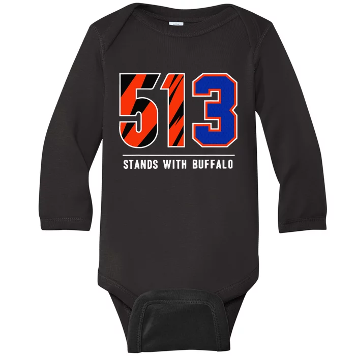 513 Stands With Buffalo Gift Baby Long Sleeve Bodysuit