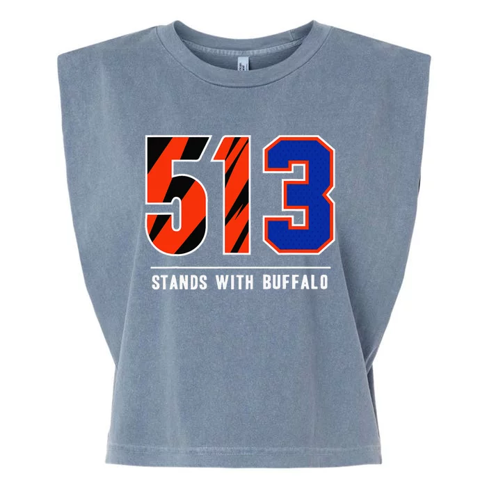 513 Stands With Buffalo Gift Garment-Dyed Women's Muscle Tee