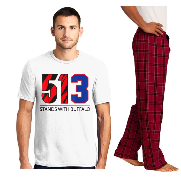 513 Stands With Buffalo Pray For Damar 3 Buffalo Love For 3 We Are With You Pajama Set