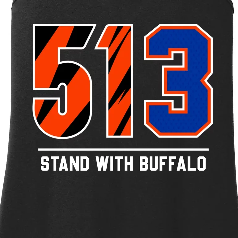 513 Stand With Buffalo Love For 3 Pray For Damar Ladies Essential Tank