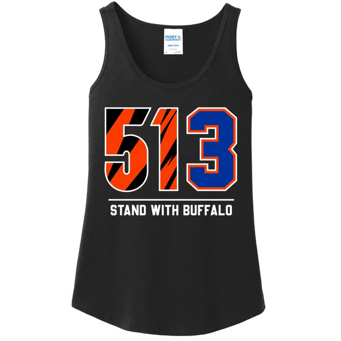 513 Stand With Buffalo Love For 3 Pray For Damar Ladies Essential Tank