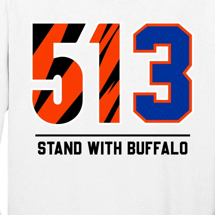 513 Stand With Buffalo Love For 3 Pray For Damar Tall Long Sleeve T-Shirt