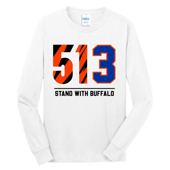 513 Stand With Buffalo Love For 3 Pray For Damar Tall Long Sleeve T-Shirt