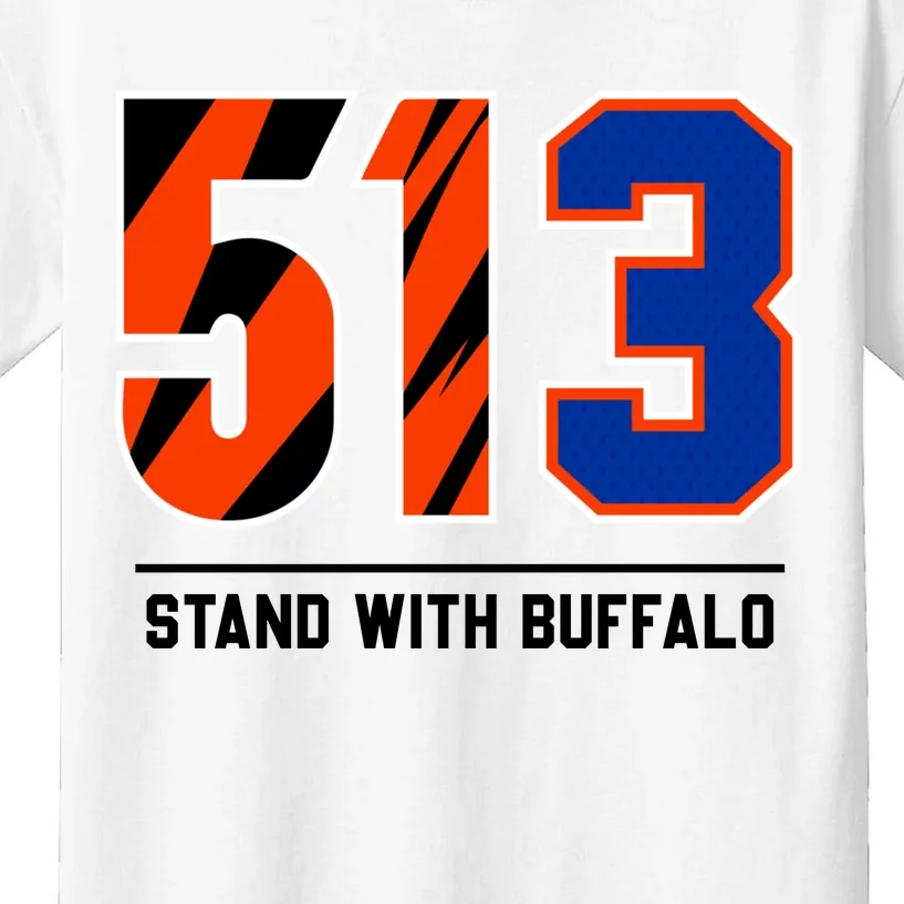 513 Stand With Buffalo Love For 3 Pray For Damar Kids T-Shirt