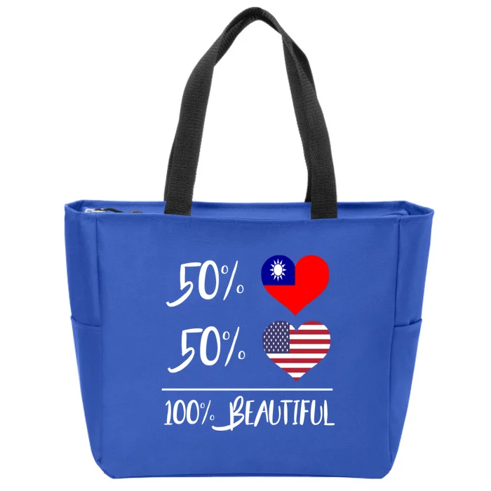 50% Taiwanese 50% American 100% Beautiful Gift Zip Tote Bag