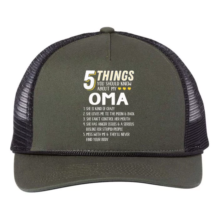 5 Things Grandma Oma Gift Idea Retro Rope Trucker Hat Cap