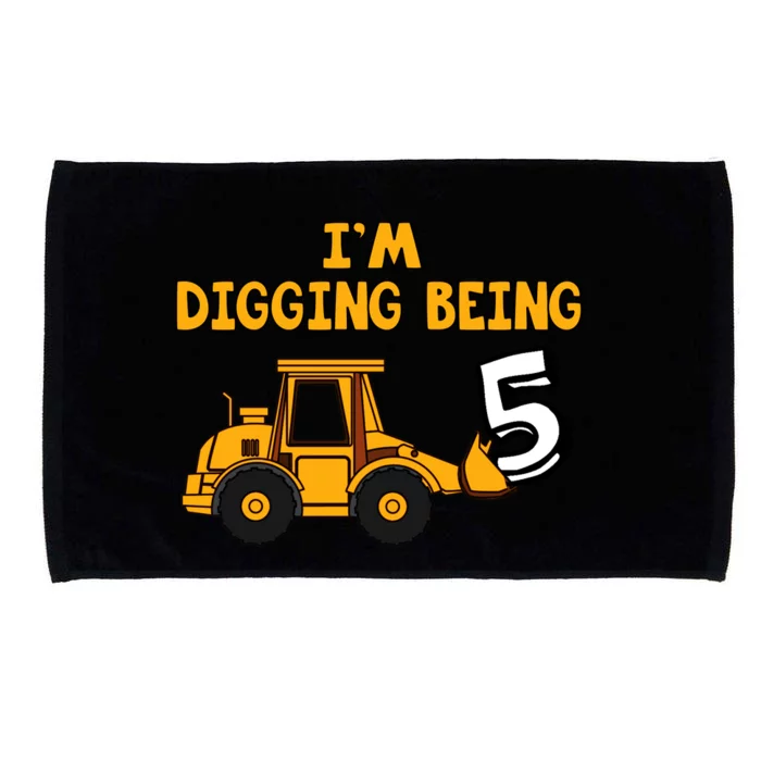 5th Birthday I'm Digging Being Five Microfiber Hand Towel