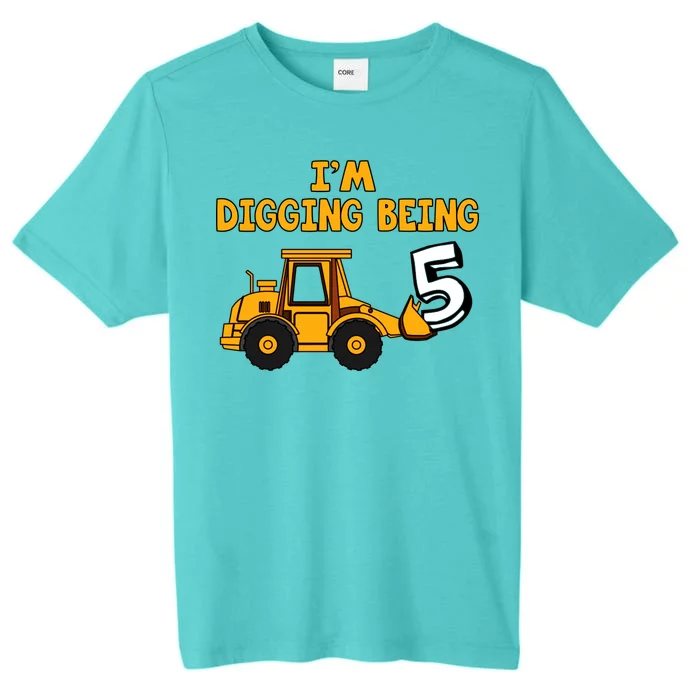 5th Birthday I'm Digging Being Five ChromaSoft Performance T-Shirt