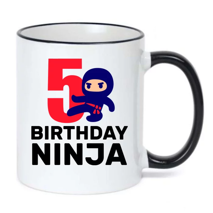 5th Birthday Ninja Black Color Changing Mug