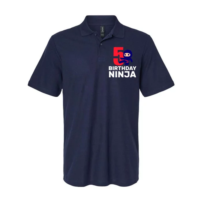 5th Birthday Ninja Softstyle Adult Sport Polo