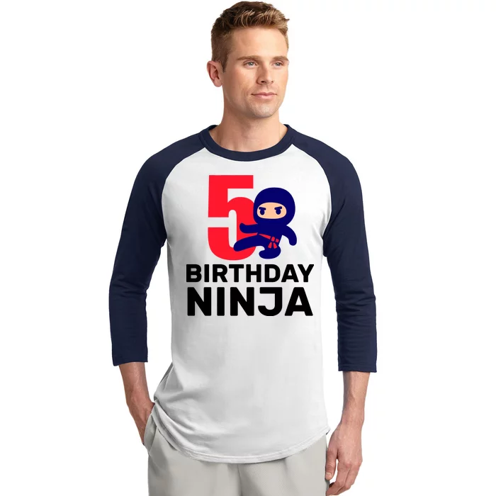 5th Birthday Ninja Baseball Sleeve Shirt