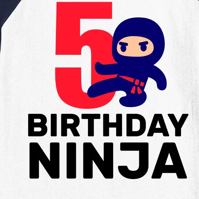 5th Birthday Ninja Baseball Sleeve Shirt