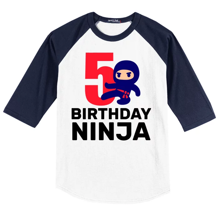 5th Birthday Ninja Baseball Sleeve Shirt