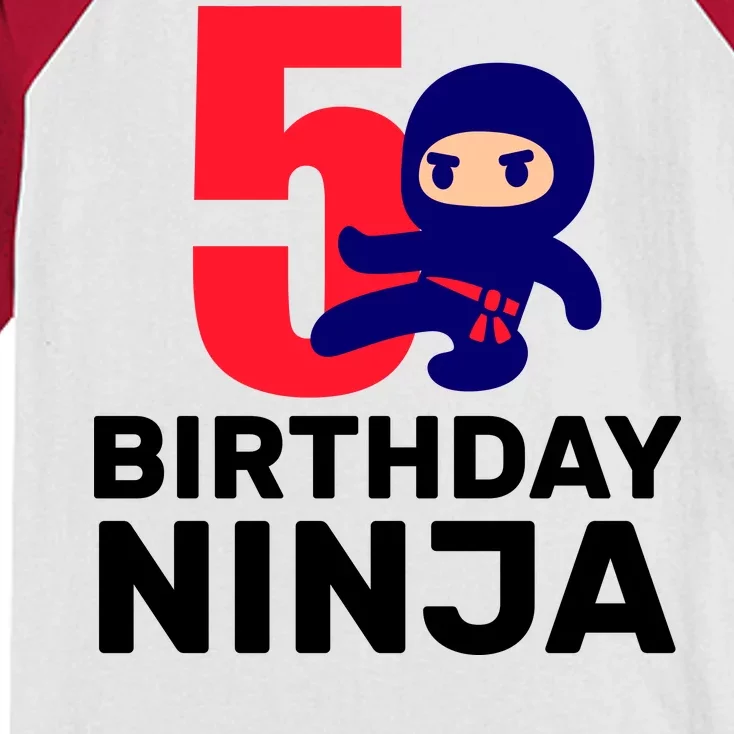 5th Birthday Ninja Kids Colorblock Raglan Jersey