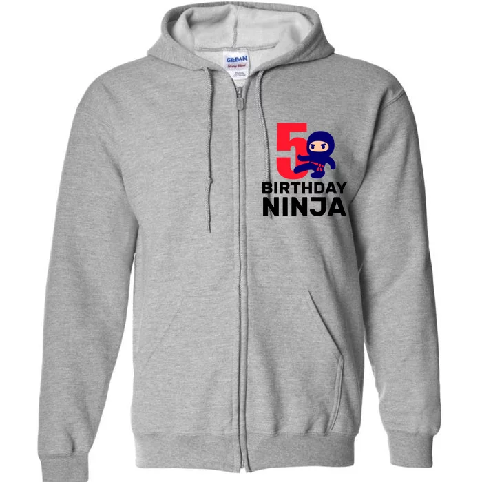 5th Birthday Ninja Full Zip Hoodie