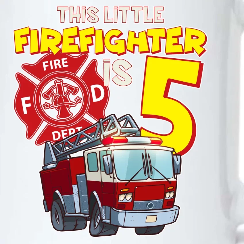 5th Birthday This Little Firefighter Is Five Black Color Changing Mug