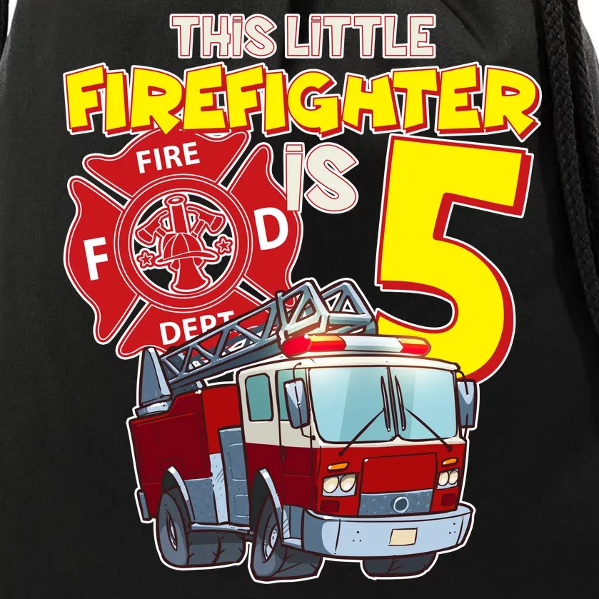 5th Birthday This Little Firefighter Is Five Drawstring Bag