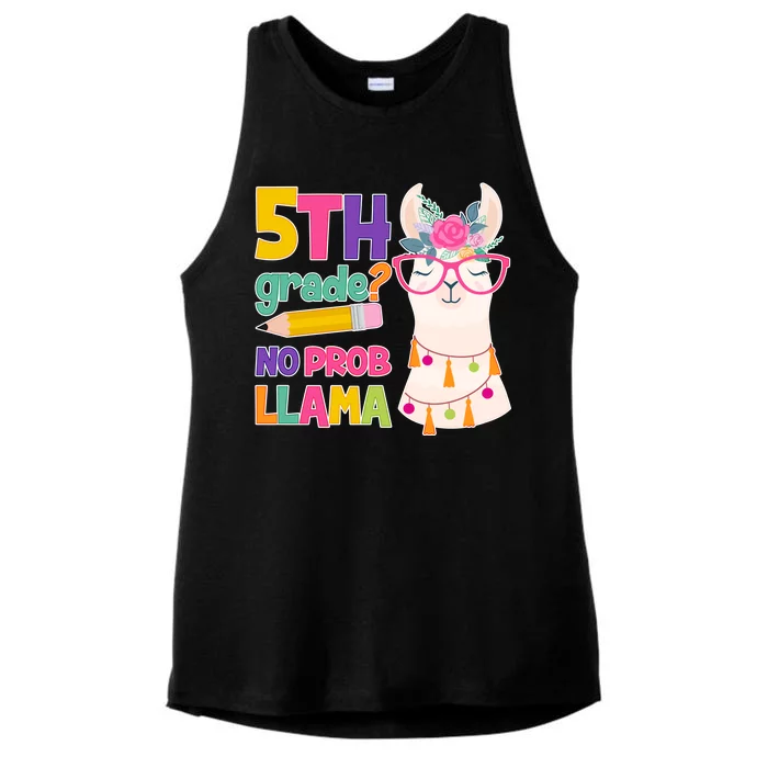 5th Grade? No Prob Llama Ladies Tri-Blend Wicking Tank