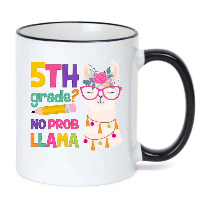 5th Grade? No Prob Llama Black Color Changing Mug