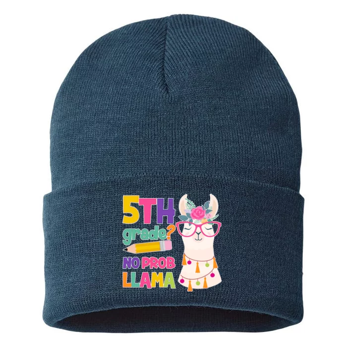 5th Grade? No Prob Llama Sustainable Knit Beanie