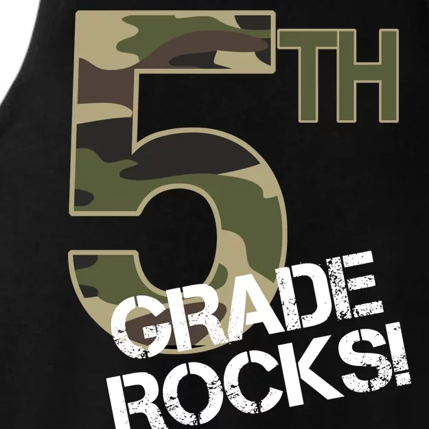 5th Grade Rocks Camo Ladies Tri-Blend Wicking Tank