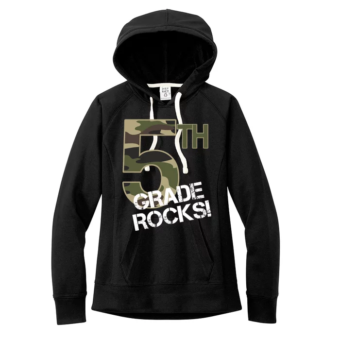 5th Grade Rocks Camo Women's Fleece Hoodie