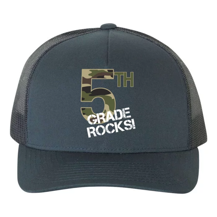 5th Grade Rocks Camo Yupoong Adult 5-Panel Trucker Hat