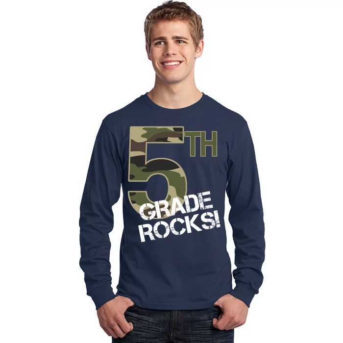 5th Grade Rocks Camo Long Sleeve Shirt