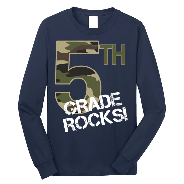 5th Grade Rocks Camo Long Sleeve Shirt