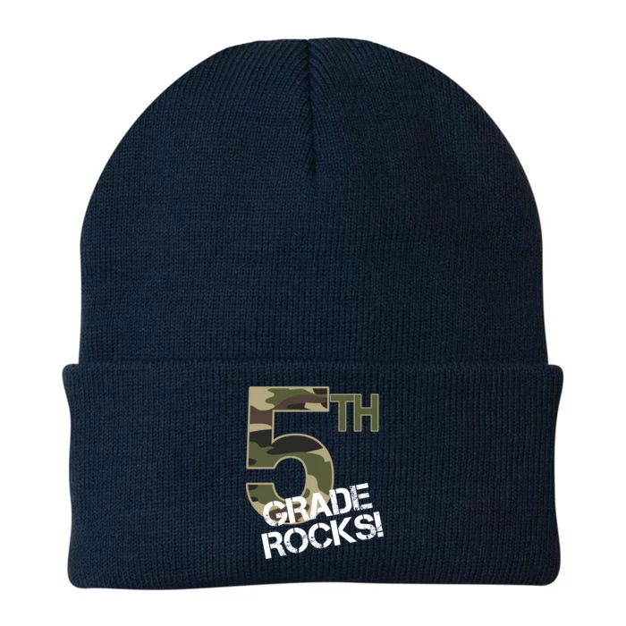 5th Grade Rocks Camo Knit Cap Winter Beanie